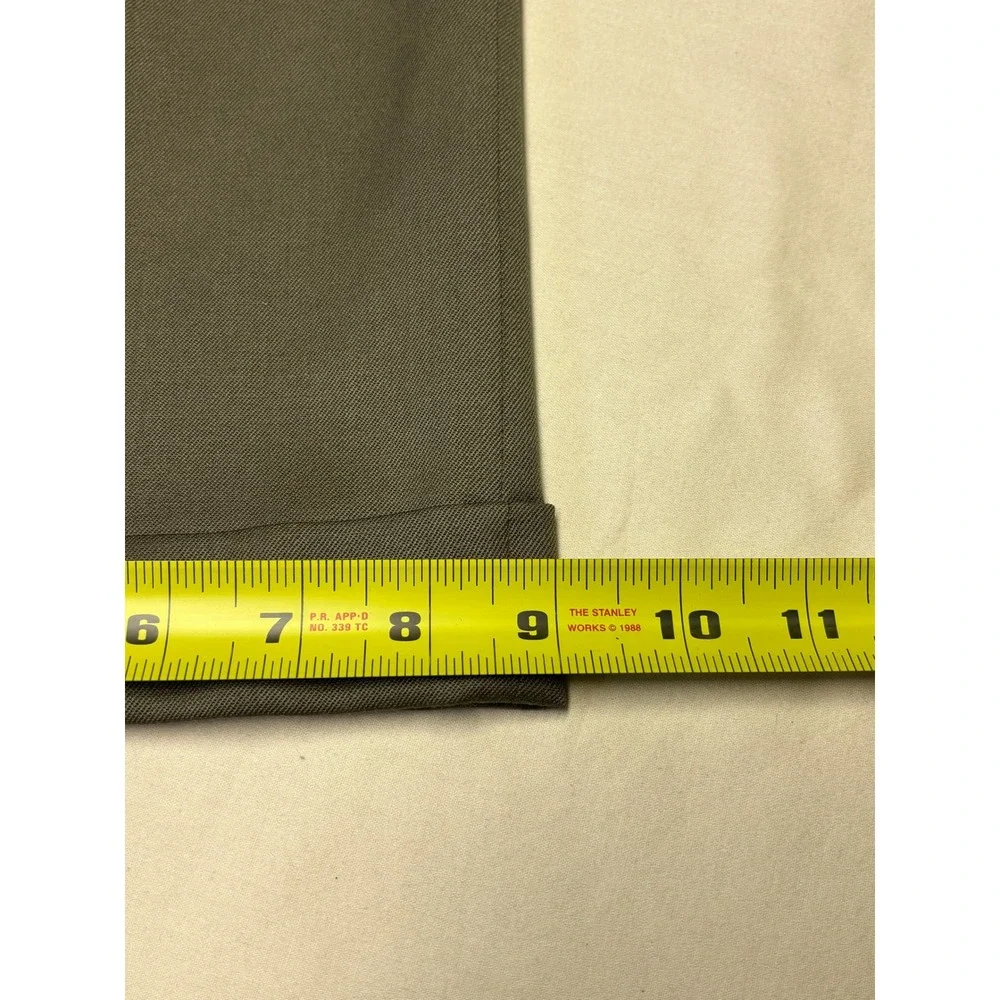 Brooks Brothers 346 Mens Olive Green‎ 100% Wool Pleated Cuffed Dress Pants 36X29